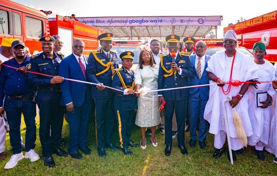 Photos SanwoOlu commissions new fire fighting trucks in Lagos Power